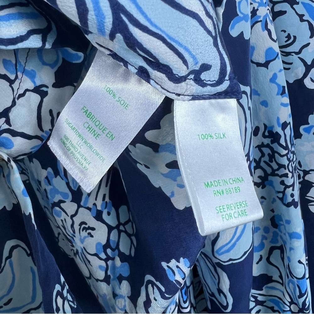 Lilly Pulitzer Tank Top, Button Shirt, Pant Set Low Tide Navy Medium And Small - Picture 8 of 14